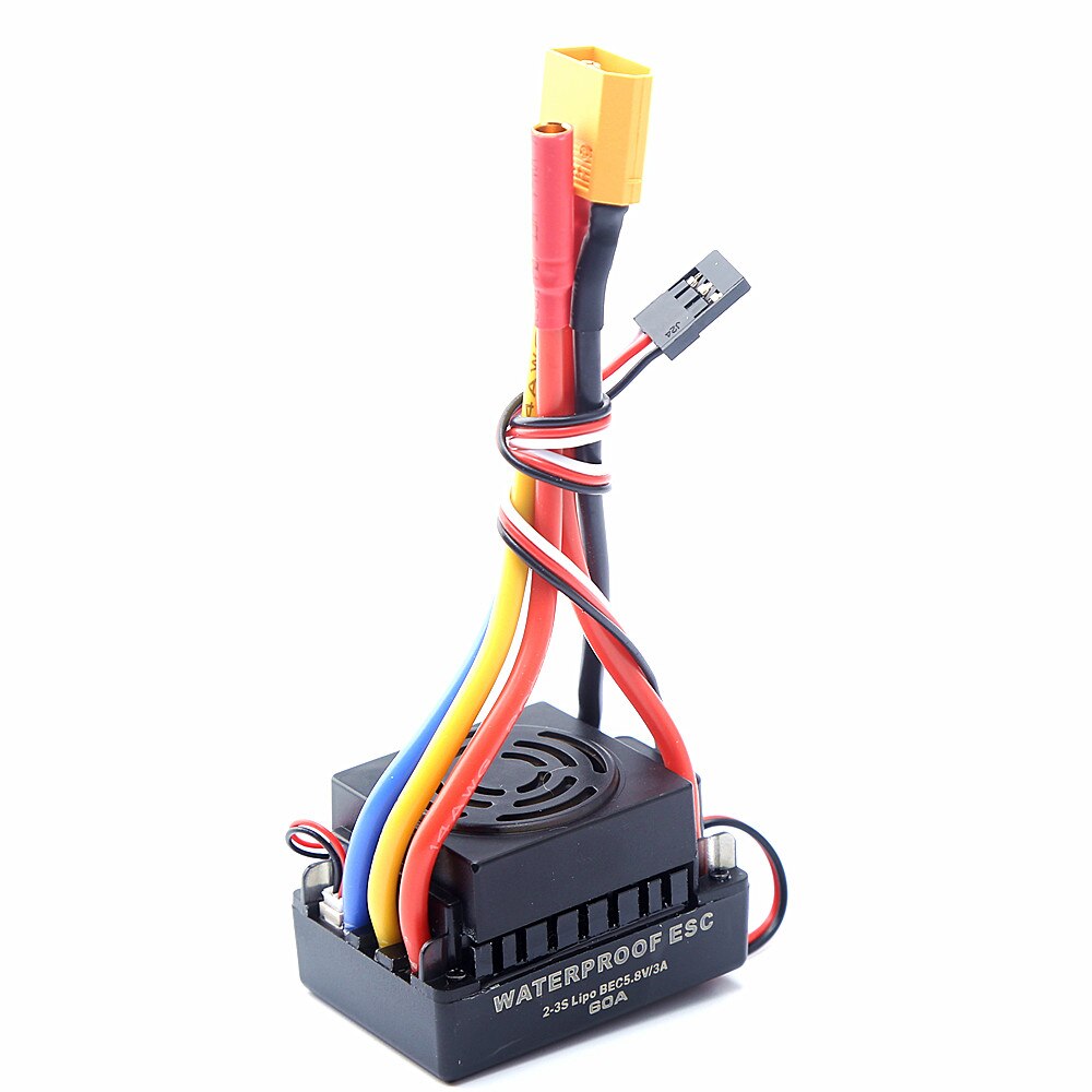 Upgrade Sensorless 60A 80A 120A S-80A S-120A Brushless Waterproof ESC Electric Speed Controller with 5.5V / 3A BEC for RC Car: 60A  ESC  XT60 Plug