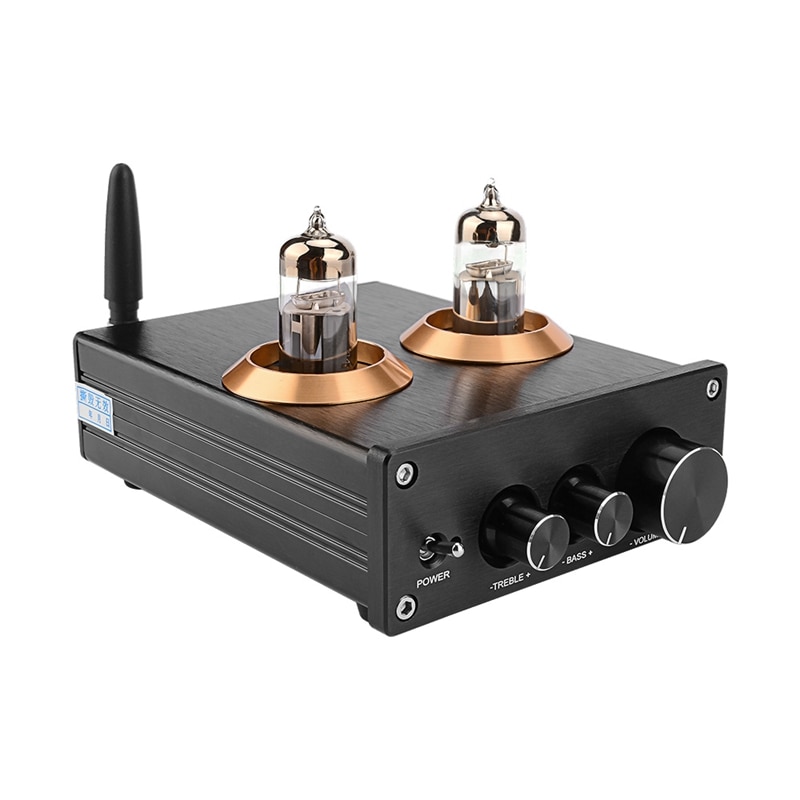 Buffer HiFi 6J5 Bluetooth 4.2 Tube Preamp Amplifier Stereo Preamplifier with Treble Bass Tone Ajustment: A