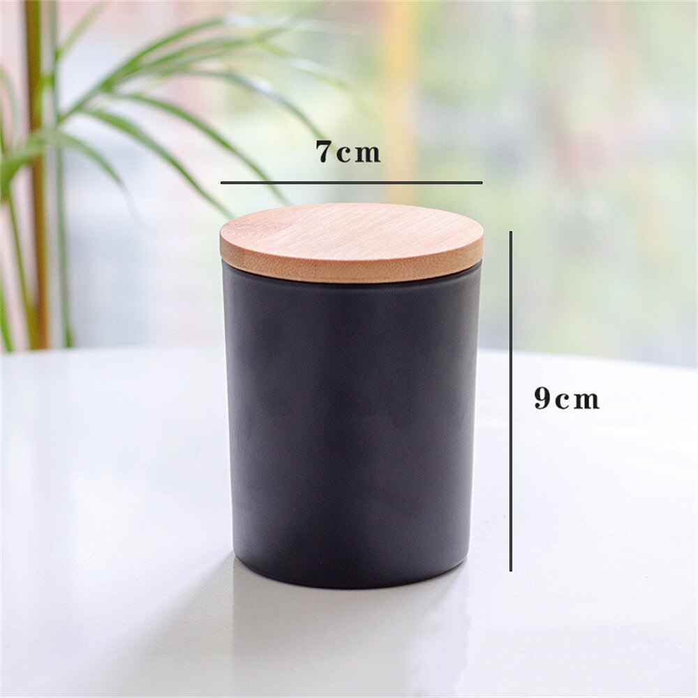 Pratici barattoli di candele fai-da-te vasetti di candele in vetro per aromaterapia tazze di candele fai-da-te: opaco nero