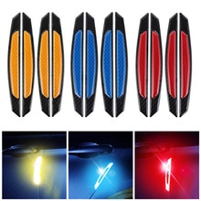 4Pcs/Pack Car Door Bumper Sticker Warning Safety Mark Anti-collision Auto Side Anti-scratch Strip Car Reflective Strip