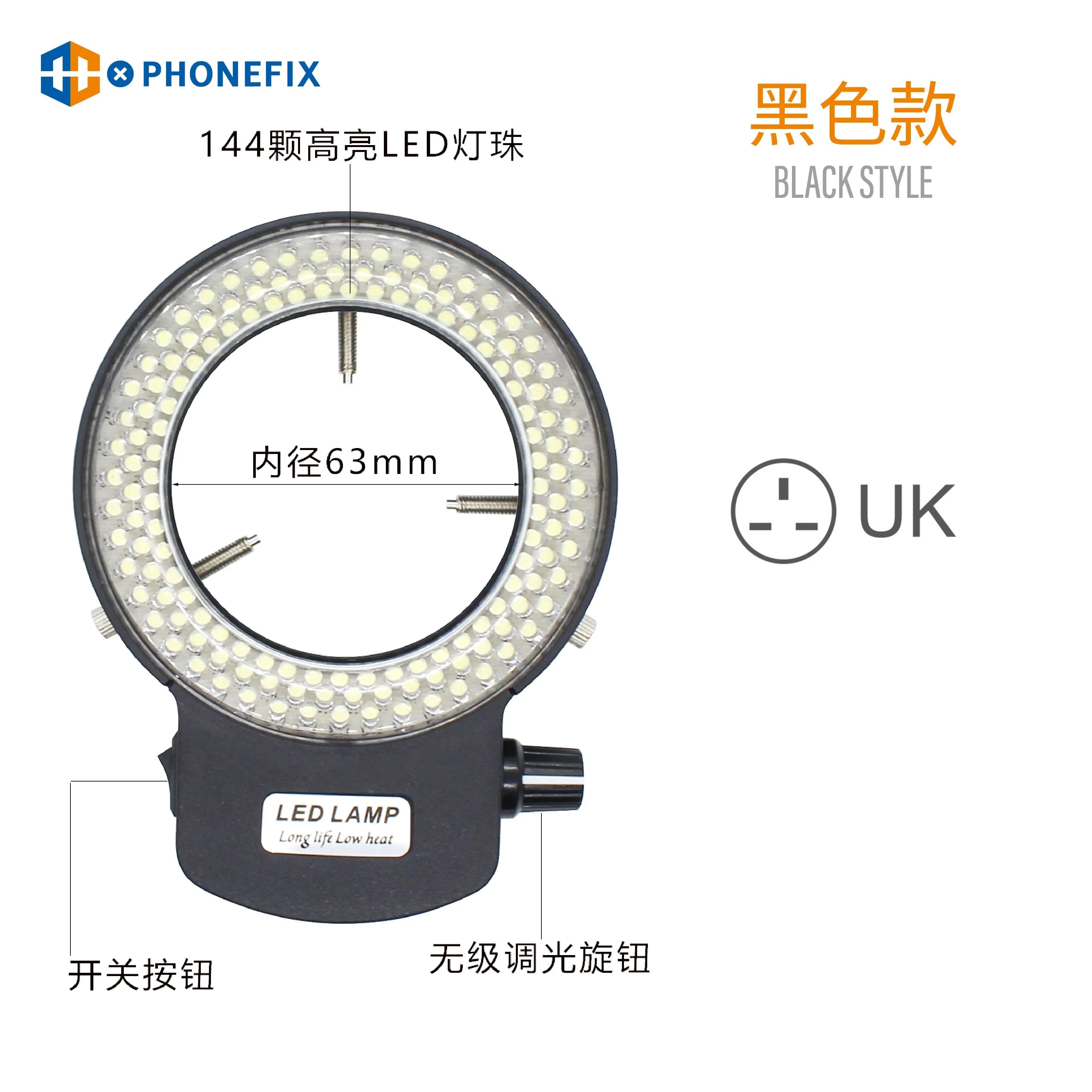 Adjustable 144 LED Ring Light illuminator Lamp For Industry Stereo Trinocular Microscope Video Camera Lens Magnifier 110V 220V: Orange