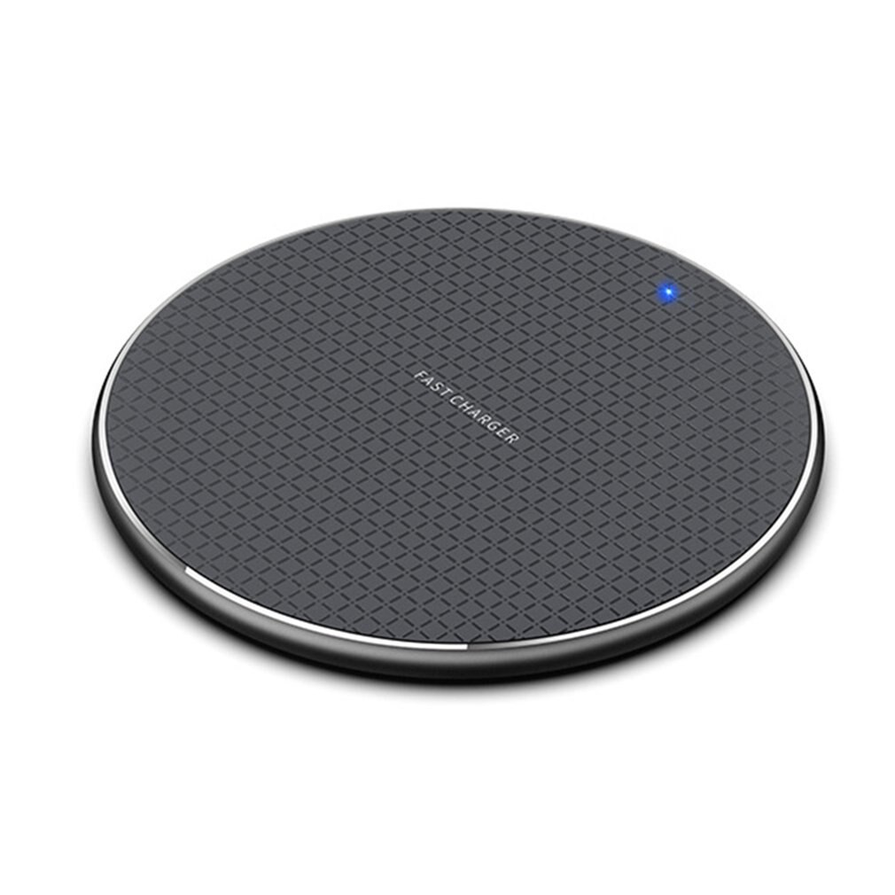 Ultra Slim Ronde Qi Draadloze Opladen Pad Snelle Oplader Voor Mobiele Telefoon Draagbare Mobiele Telefoon Oplader