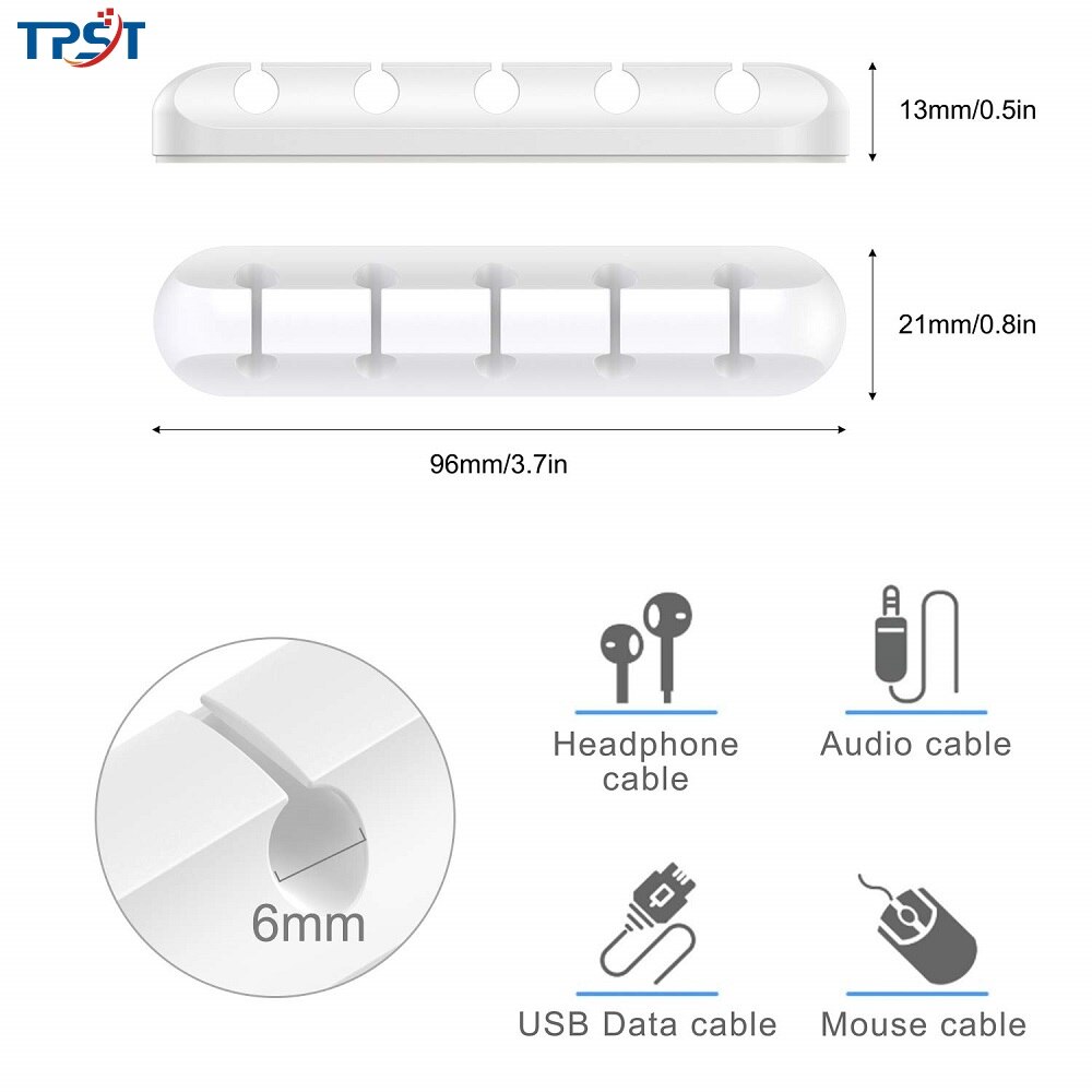 Mulit Protect Usb Cable Protector 5Hole Organizer for Cable Management Table Organizer Desktop Organizers for Office Tapa Cables