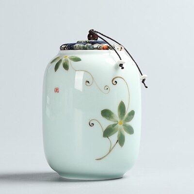 Hand bemalt keramik Haustier urne größe versiegelt Krug celadon glas: 14x9cm2