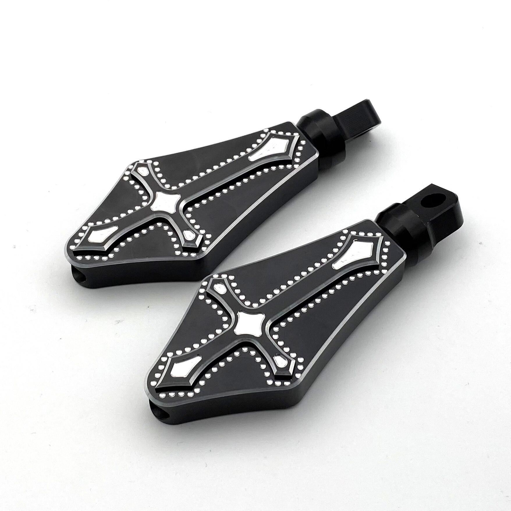 REALZION Motorcycle Part Male Mount Foot Pegs Footrest Footpegs For Harley Davidson Sportster Iron Touring Custom Dyna Softail: Style D