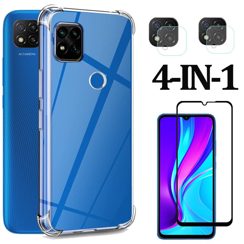 6.53 ''Redmi 9C NFC 9A etui na telefony silikonowe pełne pokrycie zderzak Xiaomi Redmi9C mobilna anty-zaszokować pokrywa wyczyść etui dla Redmi 9 C: 4-in-1 Case / Redmi 9A