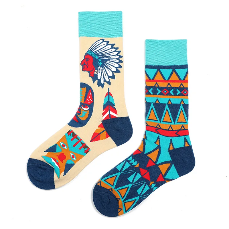 par asimétrico AB Pato Mandarín dibujos animados lindo divertido deportes coloridos calcetines de algodón de tubo medio: Negro