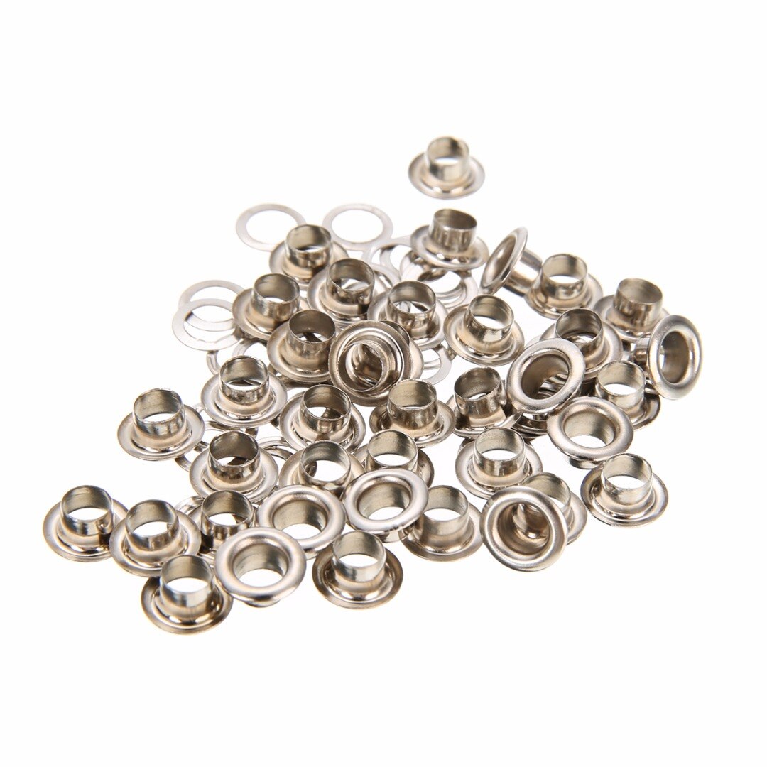 4mm 2pcs Grommet Installation Setting Tools + Leather Hole Punch + 80 Eyelets Sewing Accessory DIY Mayitr