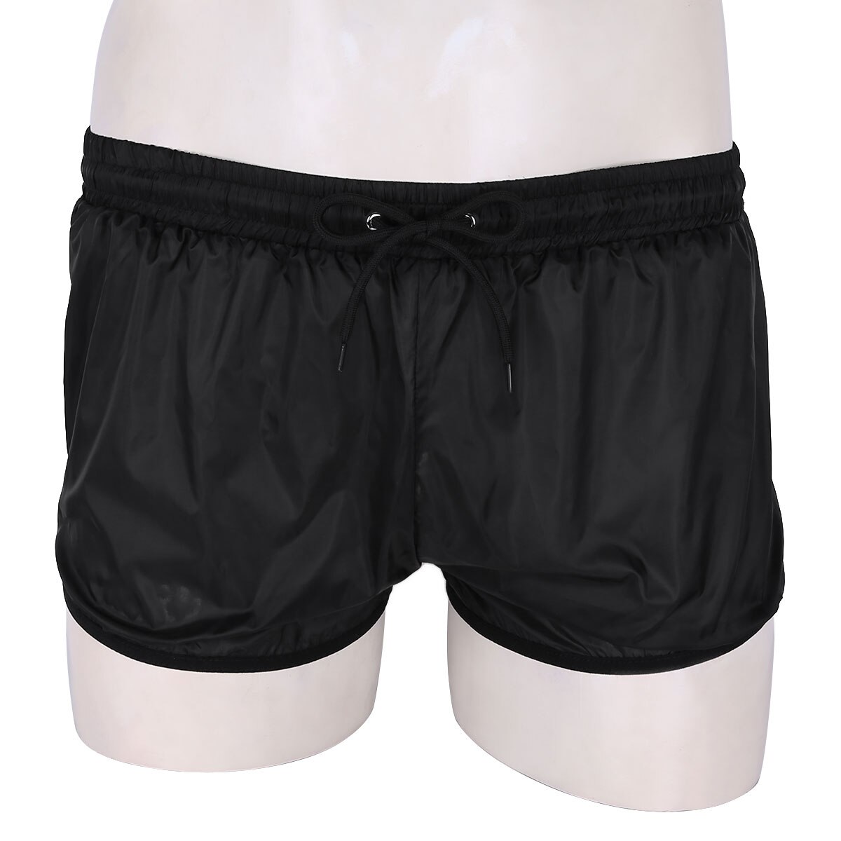 Bañador suave transparente para hombre, ropa de baño, Bóxer ligero con cordón, bragas, ropa de baño informal
