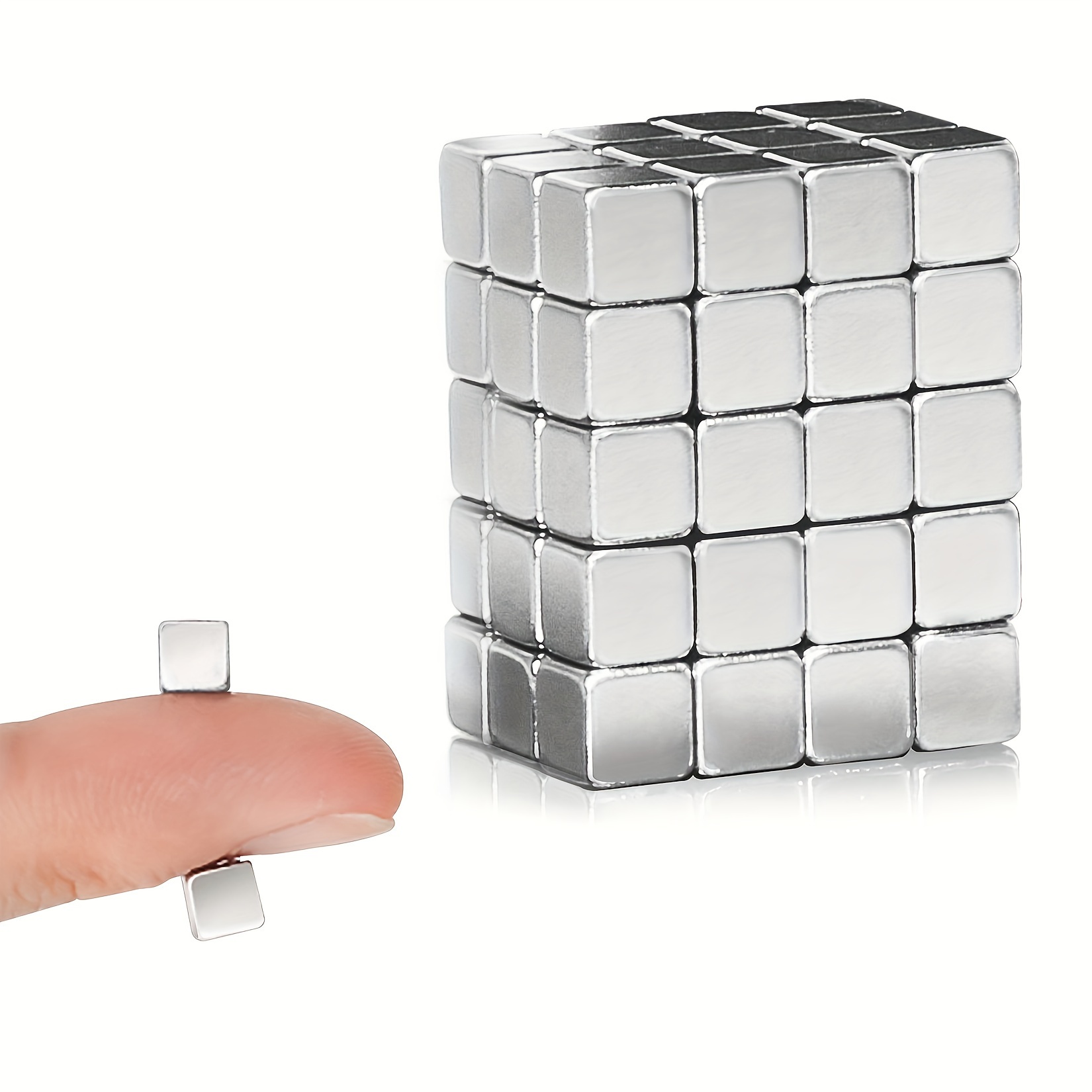 Strong Neodymium Magnets, Square Rare Earth Magnets Heavy Duty for Crafts Fridge, Whiteboard, Office, Dry Erase Board: Light Grey