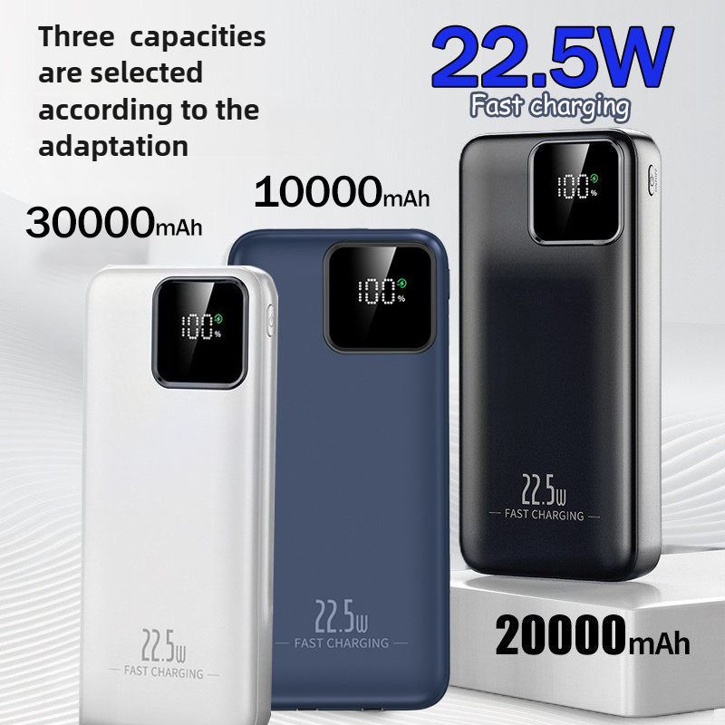 Tragbarer akku 20000 mah , 22.5w schnelllade-powerbanks, -in 2 kabel für huawei, iphone und xiaomi, externer akku