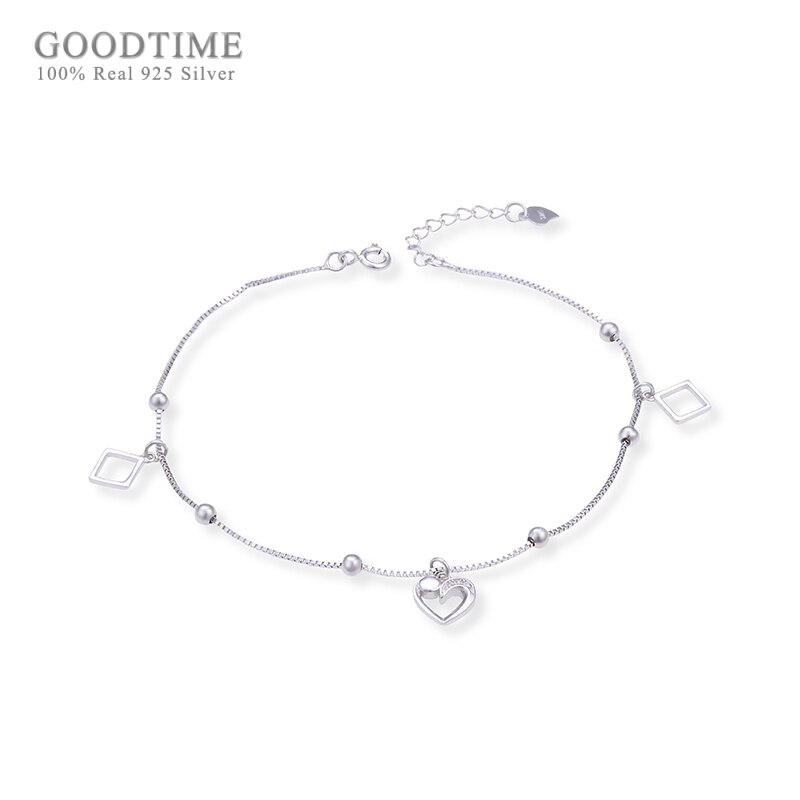 Vrouwen Enkelband Puur 925 Sterling Zilver Liefde Hart Zirkoon Enkelbandje Aan Dame Decoratie Sieraden Voet Accessoires Dress Up Voor Meisje