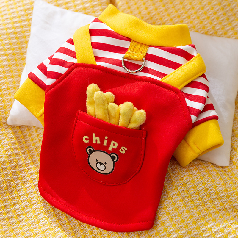 Sweat-shirt à capuche pour animaux de compagnie avec anneau en D, sweats à capuche fins pour chiens, manteau pour chat, imprimé rayé, veste pour chiot, mignon, automne, hiver, 2025