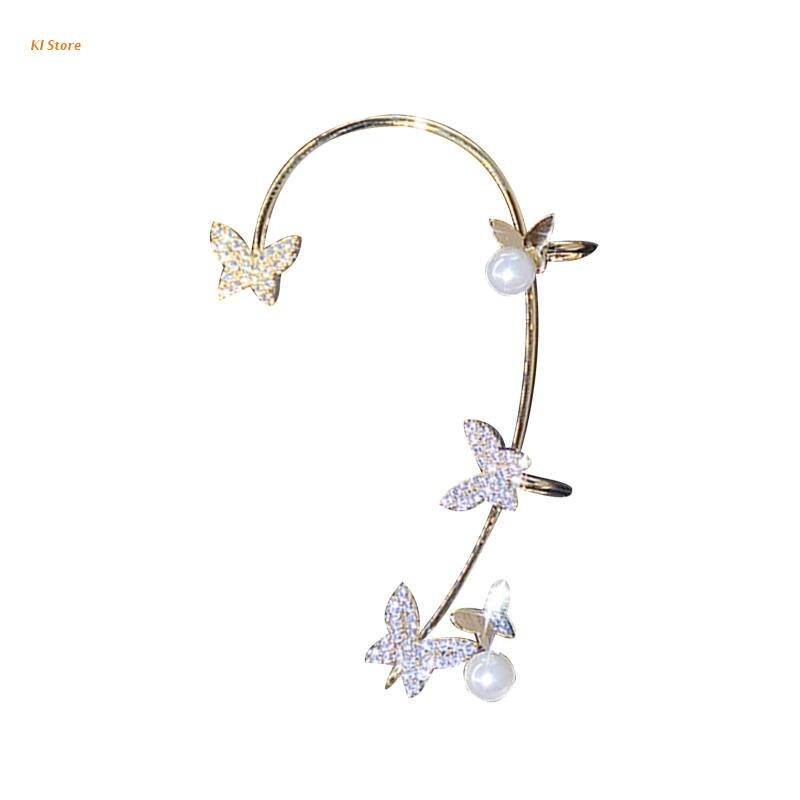 Shiny Zirkoon Vlinder Oor Clips Helix Schelp Oorbellen Helix Kraakbeen Clip