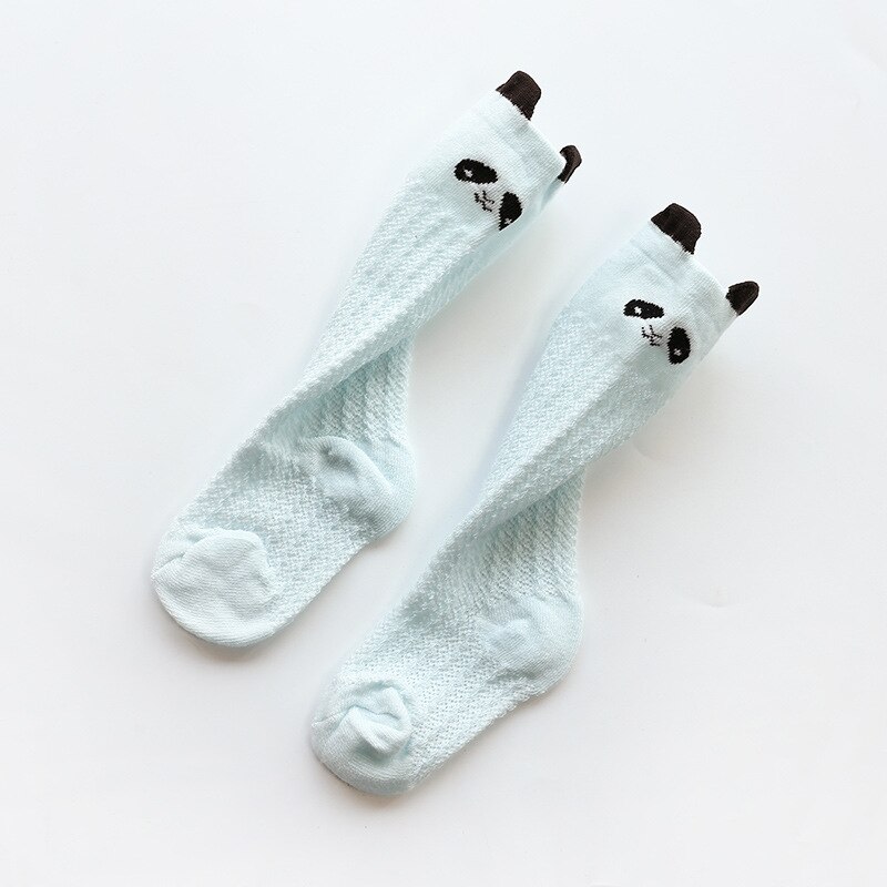 Ultratynde søde dyr strømpe til oy piger benvarmere baby myggesikre strømper børn sokker tegneserie åndbar strømpe: Blå / 12-24m
