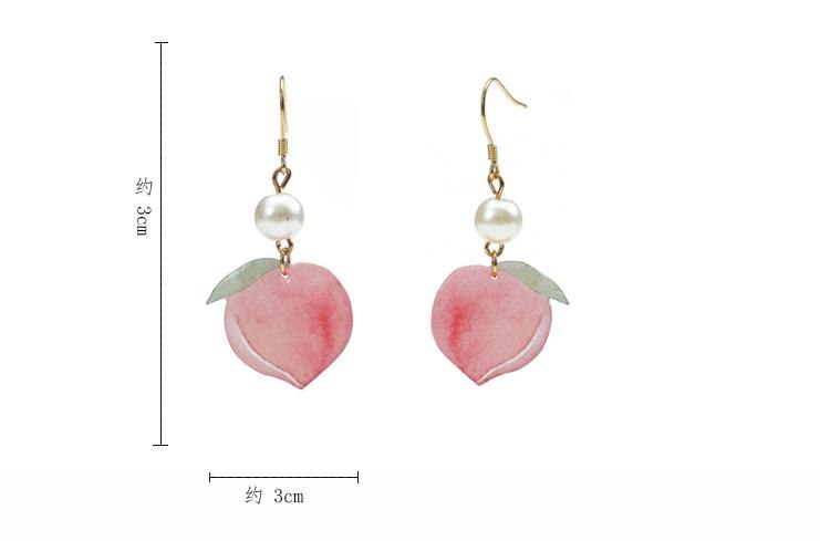 Earrings for Women Cute Sweet Jewelry Oorbellen Korean Acrylic Trendy Pink Peach Earring