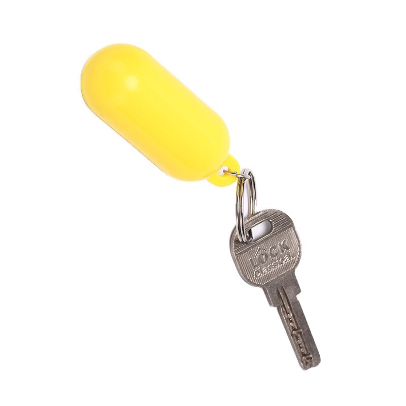 Kayak Floating Keyring Fender Buoyant Key Ring Marine Sailing Boat Float Canal Keychain Yellow/White Color