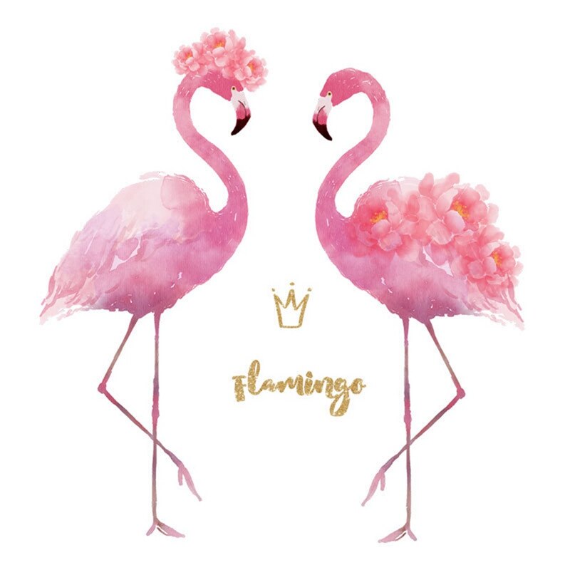 Pink Flamingo Wall Stickers DIY Birds Animals Wall Decals for Kids Rooms Baby Bedroom Nursery Home Decoration: Default Title