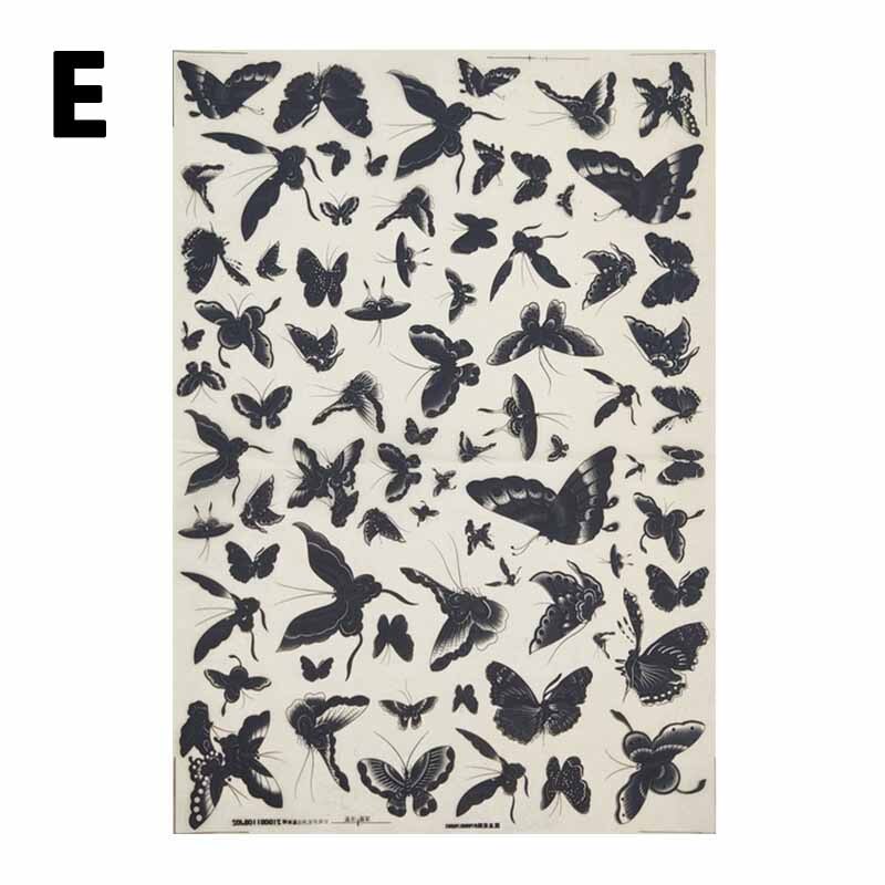 Keramikk Overføringspapir 53x37cm - Svart Glasur Blomst Dekal Høy Temperatur: E