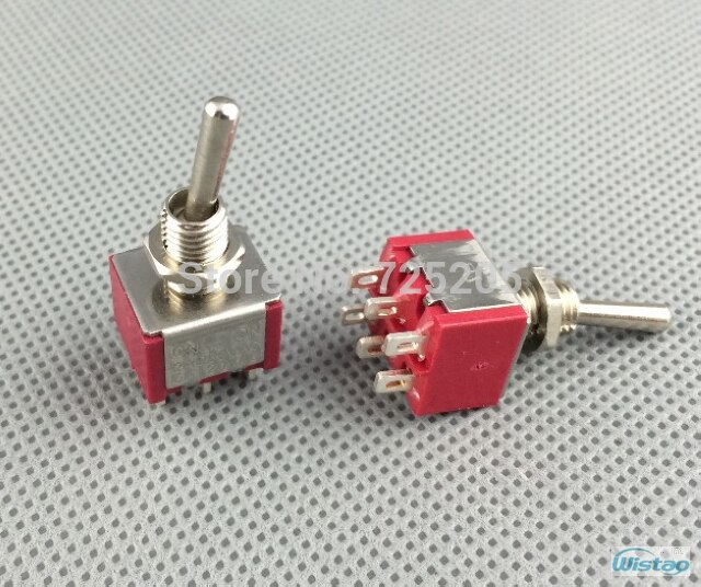 Genuine Taiwan Toggle-Switch Power for Amplifier 6 Pins 2 Gears DPDT ON-ON 3A 250V DIY HIFI Audio