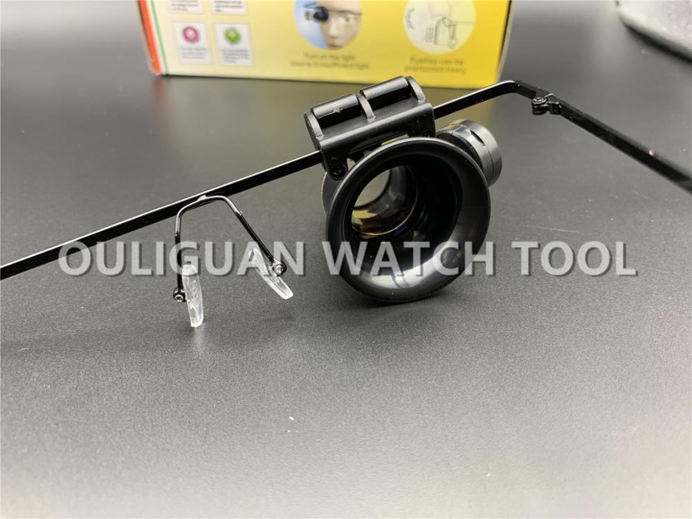 20X Bril Type Double Eye Verrekijker Vergrootglas Horloge Reparatie Tool Vergrootglas Met Twee Verstelbare Led Verlichting Kenmerken: F