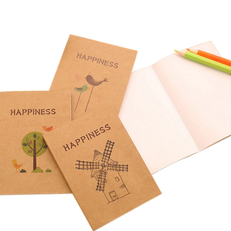 12pcs/lot Retro birds and flowers Craft Paper Notepad Diy Korea Handwritten sketches supplied for Student School Office
