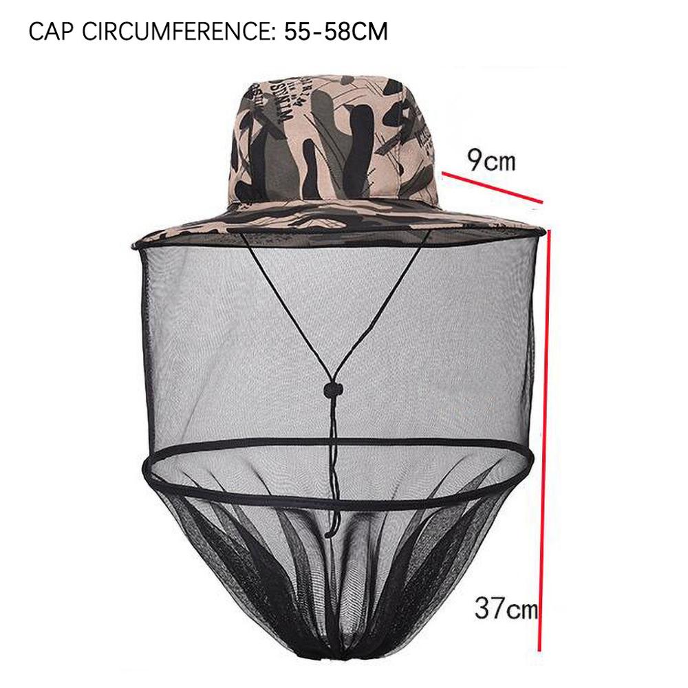 Fisk biavl gaze kasket anti myg solbeskyttelse felt jungle maske ansigts beskytte mesh cover cap hat myggenet hatte