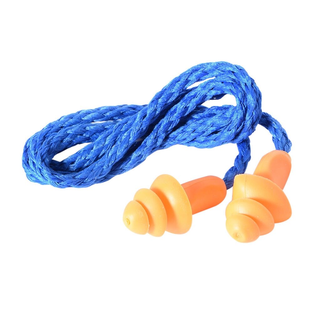 10Pcs Soft Silicone Corded Ear Plugs ears Protector Reusable Hearing Protection Noise Reduction Earplugs Earmuff