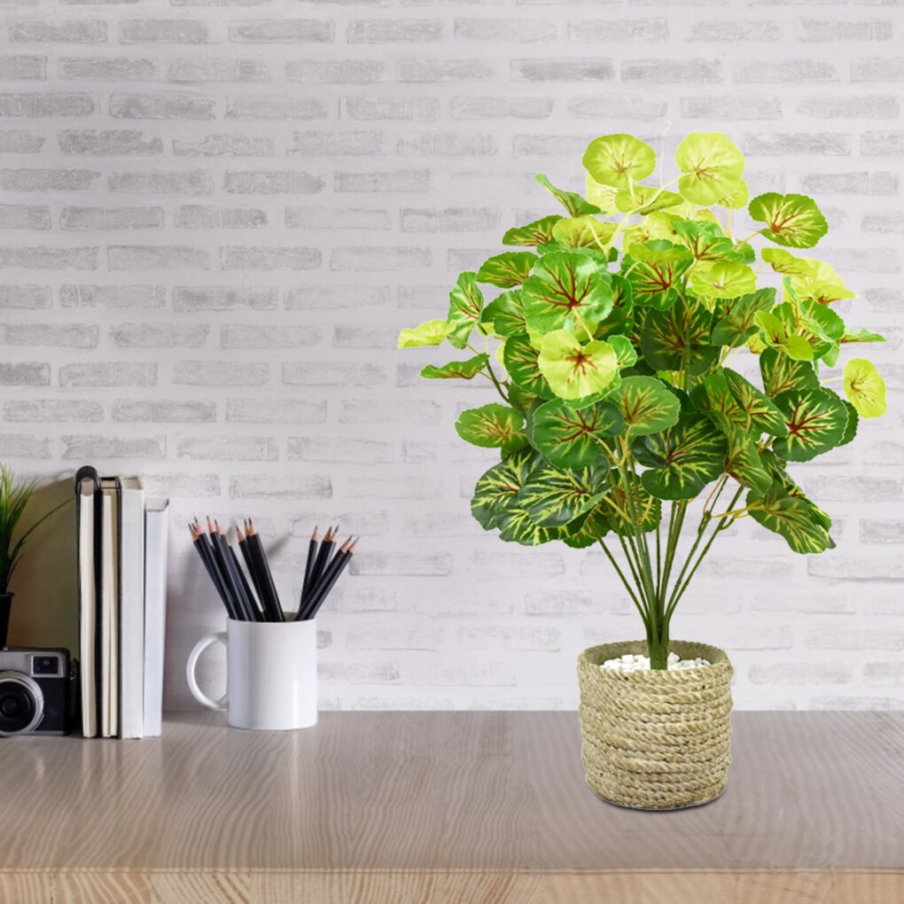 2Pcs Simulation Plant Leaves Plastic Green Plant Decoration For Living Room Balcony Office Artificial Plant Flower Decoration