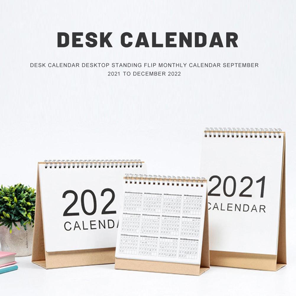 Skrivebordskalender skrivebord stående vend månedlig kalenderårsplan for skole hjemmekontorbord