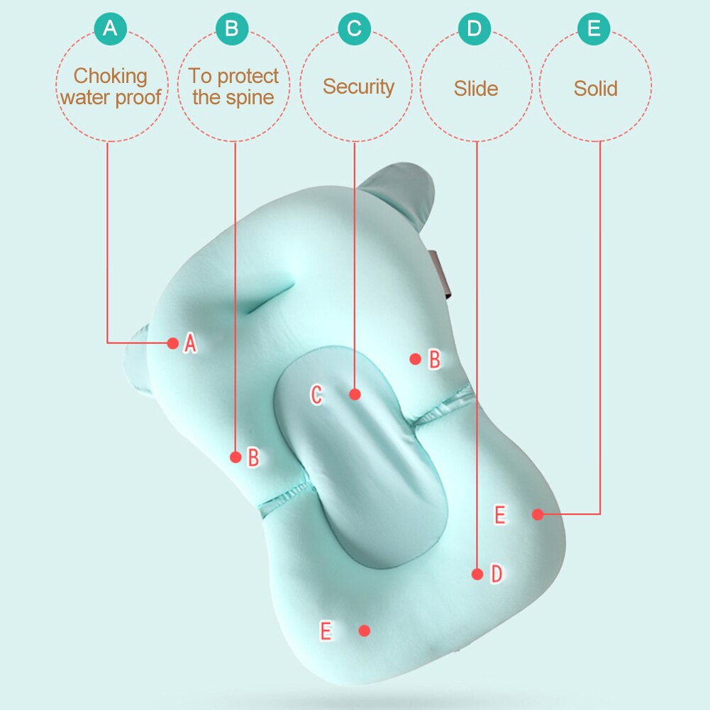 Haut Freundliche Leck Proof Non-Slip Einstellbare Schnalle Badewanne Pad Weiche Dusche Feste Atmungsaktive Hängen Löcher Tragbare Neugeborenen