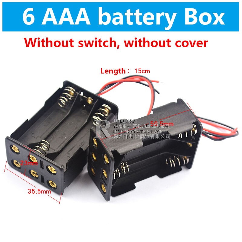 Aaa Batterij Opbergdoos Aaa Batterijen Packs Case Diy Batterij Houders Cell Box Aa Batterijen Houder Met Schakelaar En Deksel 1-8x: 6x AAA battery box