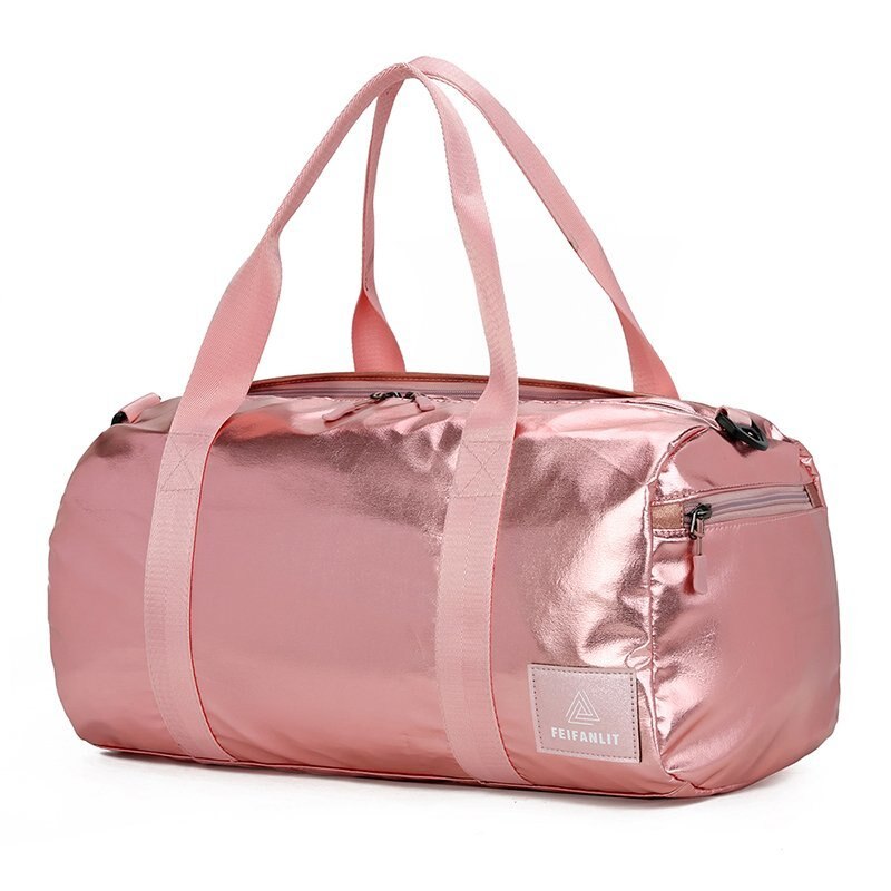 Nylon reissporttas, schoudertas, grote waterdichte nylon handtas, zwart, roze, dames, heren, outdoor sporttassen: Roze