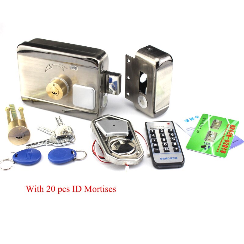 Anti-smashing metal DC12V 125KHz RFID ID card electric lock door lock can work with intercom for home office access control: Kit 2