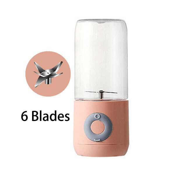 Electric Portable Blender Hand USB Rechargeable Mixer Fruit Orange Juicer Machine Personal Lemon Squeezer Juicer Mini Blender: Pink