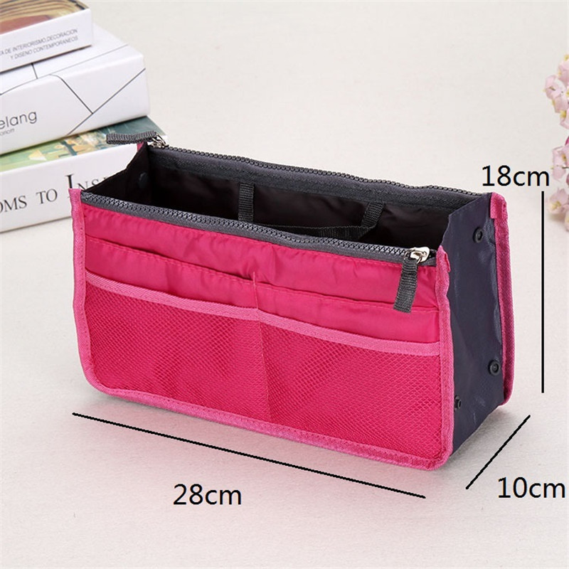 Organizer Insert Bags Women Nylon Travel Insert Organizer Handbags Purse Large liner Lady Makeup Cosmetic Bags Female Tote