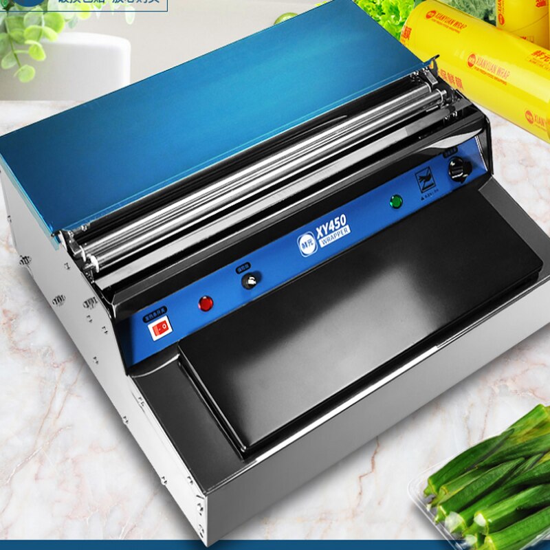 Commercial plastic wrap packaging machine Supermarket fresh fruit food vegetable wrap film sealing machine