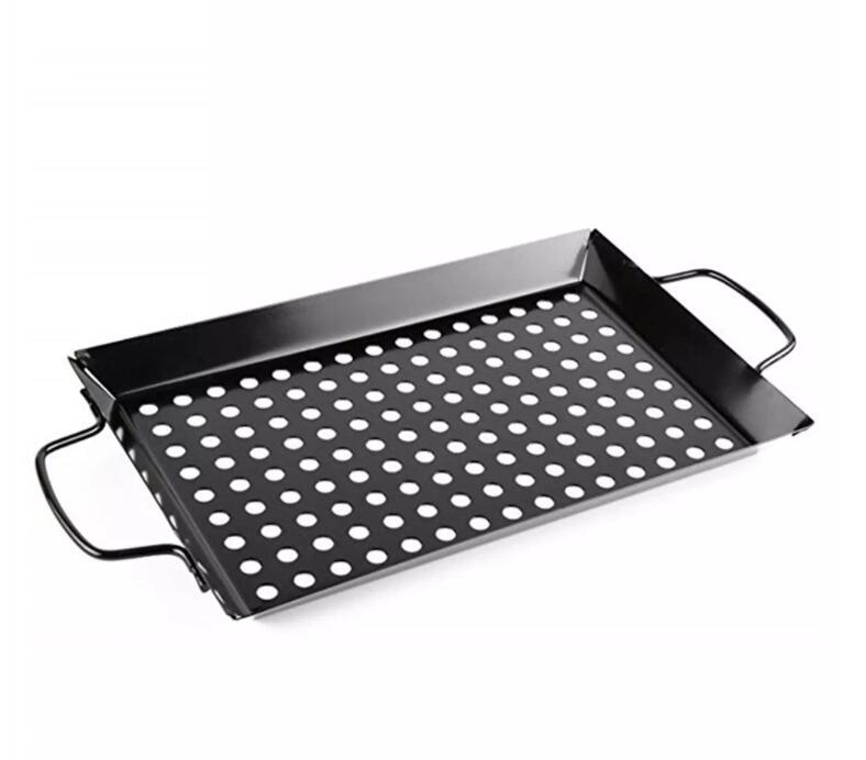 3 Styles Non Stick Heavy Duty Stainless Steel BBQ Vegetable Grill Basket Pan Set Barbecue Utensils: rectangle