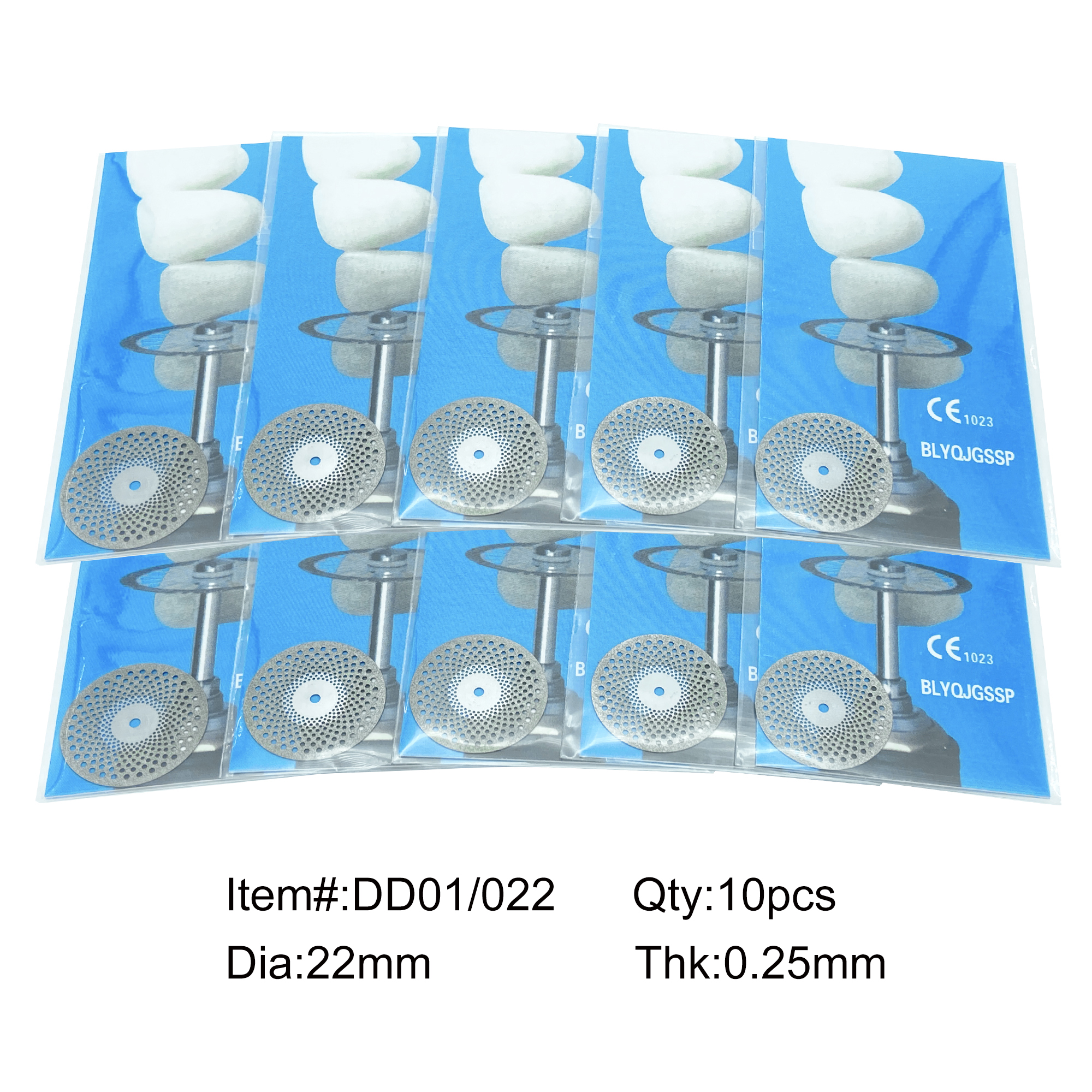 Discos de diamante para pulir laboratorio Dental WellCK, disco de recubrimiento de doble cara de 0,25mm, herramienta de corte rotativa para dentista, 10 Uds.: Rojo