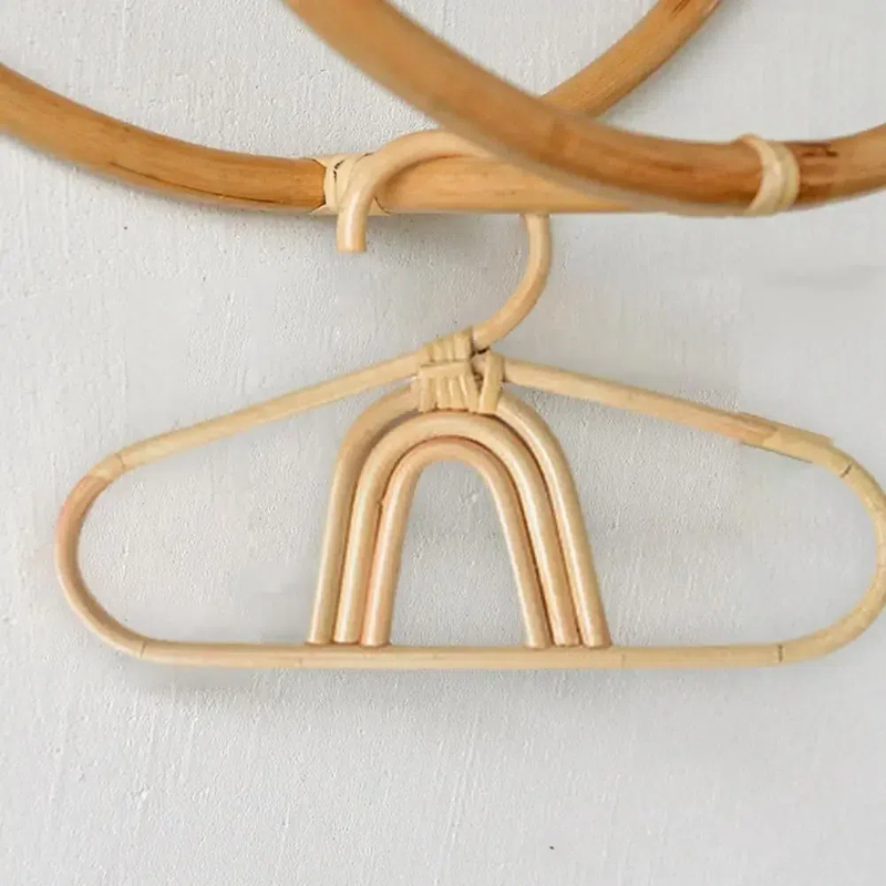Cintre en rotin pour enfants, décor Boho, manuel, étagère murale pour bébé, vêtements RapDuty, T1
