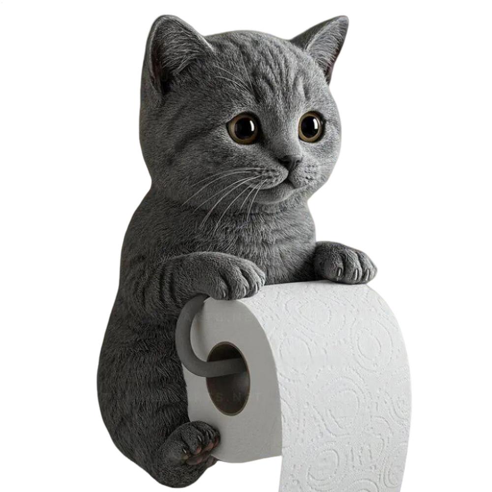Toiletpapirholder til katte harpiks vægmonteret badeværelse toiletpapirholder køkkenrulleholder sød dispenser værelsesindretning: Grøn