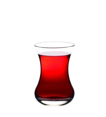 Set  of 6 tunna midja turkiska tekoppar glasögon -5 o klockan presentation tjänar - för sex personer - varje glas 135 cc