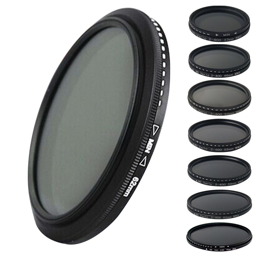Lightdow-filtro de lente Variable, 52mm, 55mm, 58mm, 62mm, 67mm, 72mm, 77mm, 82mm, densidad neutra ND2, ND4, ND8, ND16 a ND400