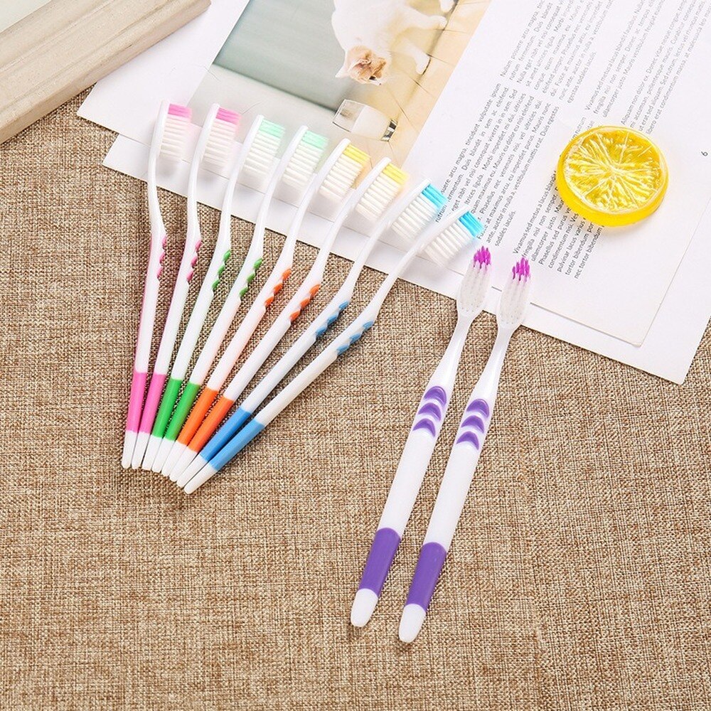 Cepillo de dientes de 10 Uds para la familia, cepillo de dientes suave de bambú, carbón para adultos, gel fino para el hogar, cepillos de limpieza de dientes saludables unisex