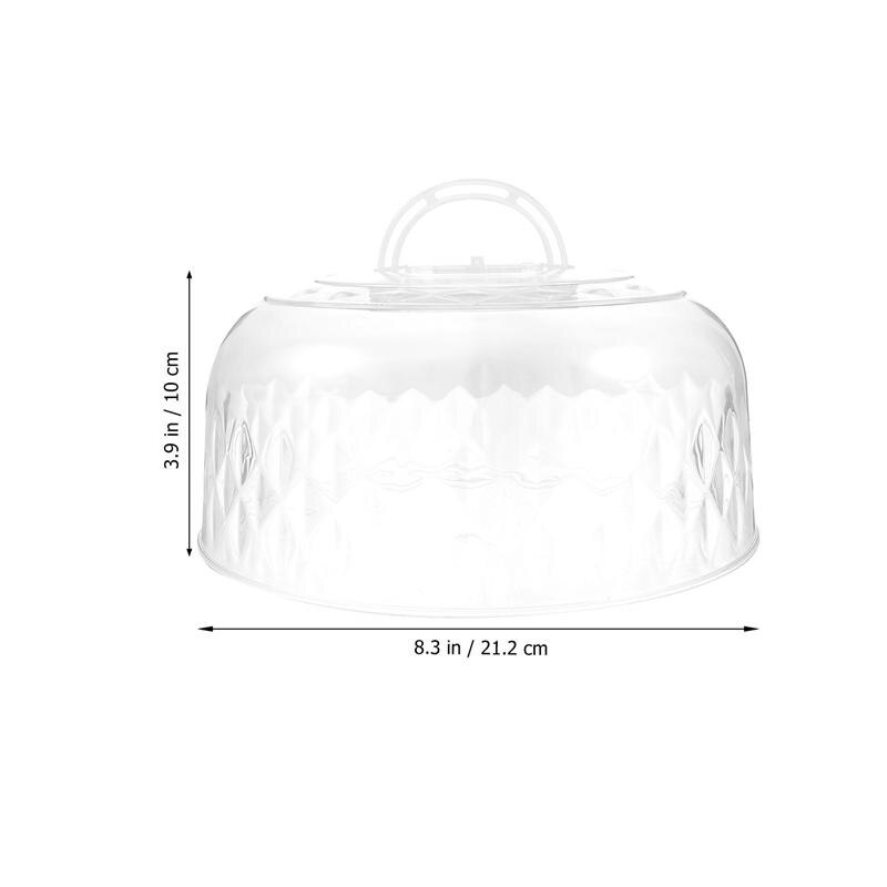 Transparent Food Cover Dust-Proof Plastic Round Dome Cake Fresh-Keeping Lids Snack Tray Display Cover Kitchen Tools: Transparent21.2X21.2