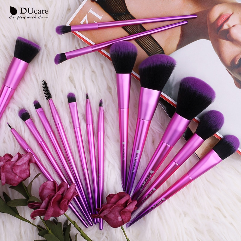 Ducare make-upkwastenset 15 stuks synthetisch haar voor make-up oogschaduw foundation poeder blush set beauty noodzaak