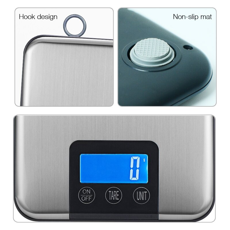 Báscula Digital de cocina de 15 kg/1g, báscula multifunción de acero inoxidable para alimentos, báscula de peso para cocina, herramientas de cocina de equilibrio electrónico