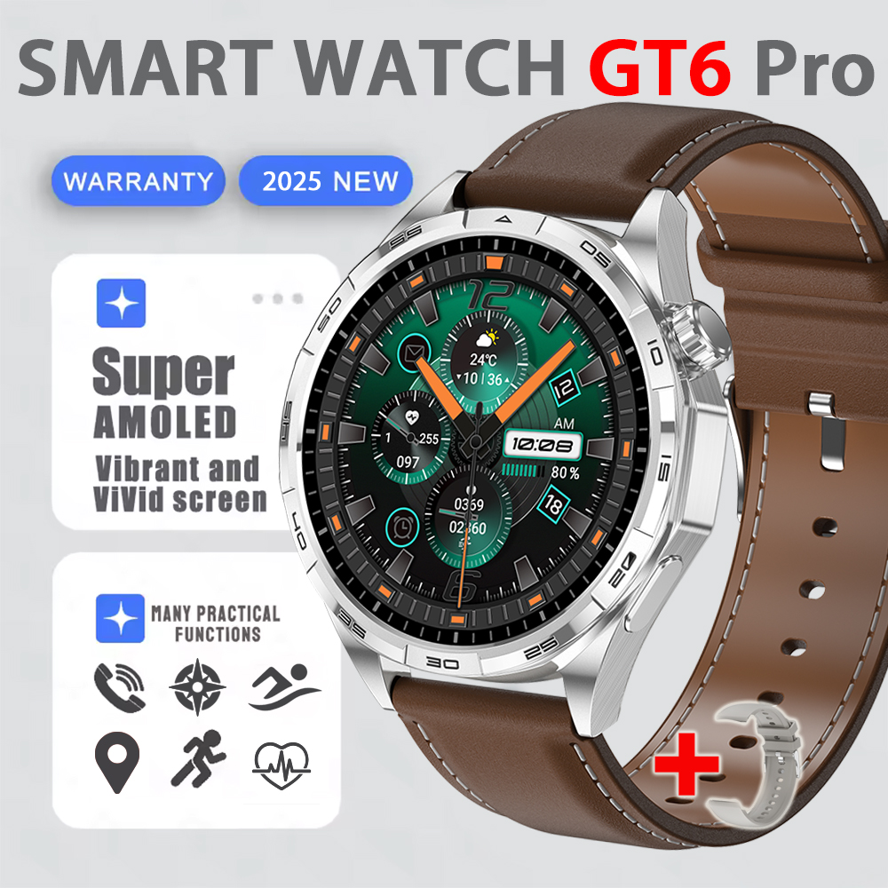 accorto guarda GT6 pro (2025) GPS AMOLED HD da 1,50 pollici Promemoria messaggio Chiamata Bluetooth Frequenza cardiaca 4 GB Smartwatch Riduzione 100%: Arancione
