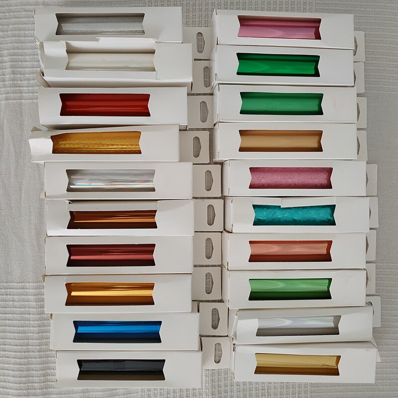 Chzimade 4 ruller/parti 5m stemplingsfolie papir holografisk varmeoverførsel vinylfilm til tøj gør-det-selv håndlavet håndværk