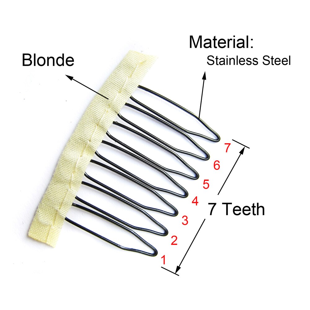25Pcs Rvs Pruik Kammen Voor Pruik Caps Goedkope Clips Voor Pruik Stalen Vork Pruik Accessoires Zwart Clips Voor hair Extensions